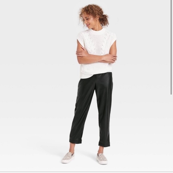 A New Day High-Rise Faux Leather Tapered Ankle Pull-On Pants - Black - Picture 9 of 9